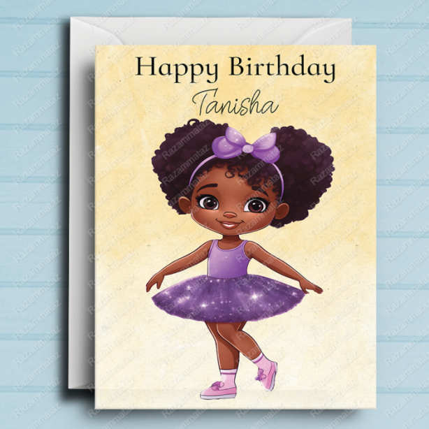 Black Girl Ballerina Card D